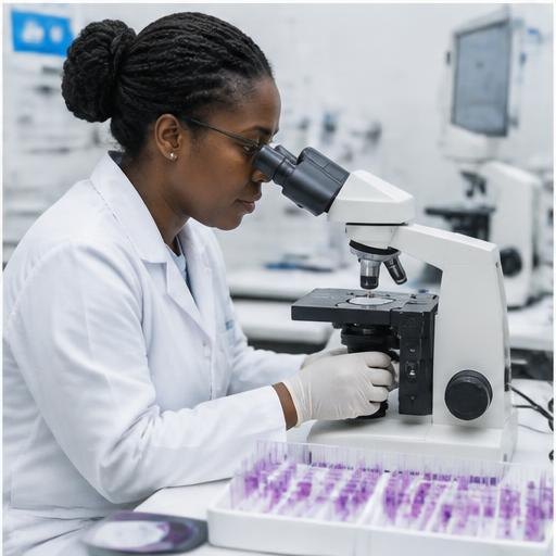 Cytology professional at work