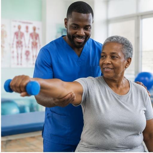 Physiotherapy professional at work